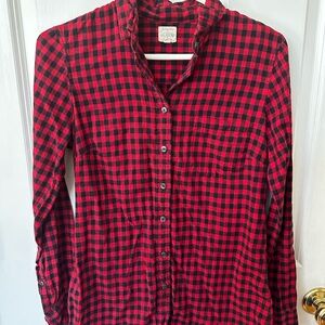 J. Crew Red and Black Plaid Shirt
Size XS